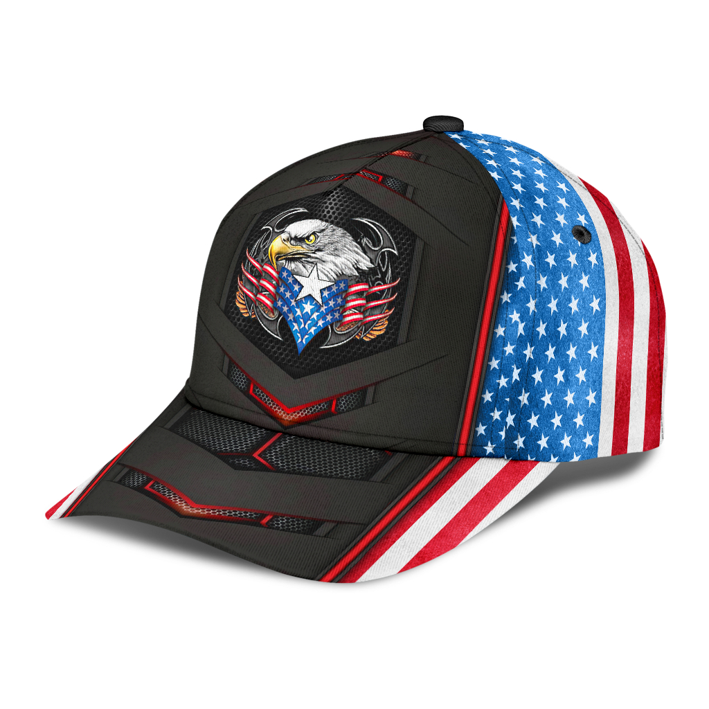 American Eagle Flag Carbon Classic Cap Hat - The Happy Wood