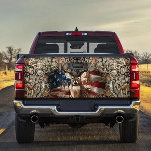 Deer American Truck Tailgate Decal Sticker Wrap - The Happy Wood