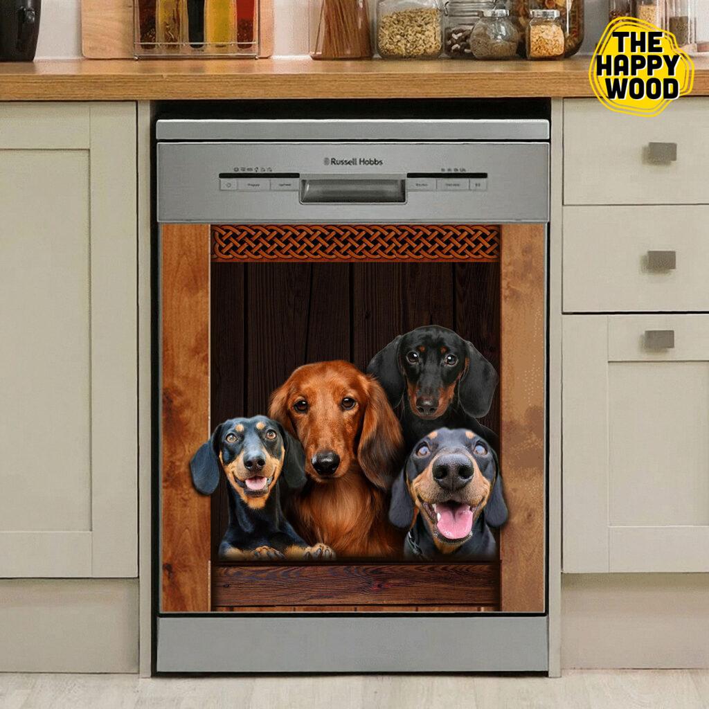 Dogs Decor Kitchen Dishwasher Cover The Happy Wood