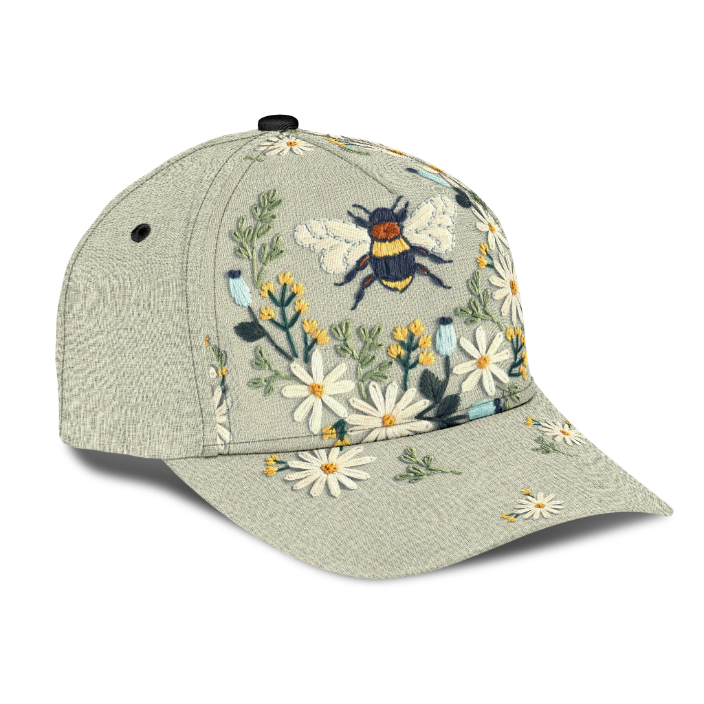 Bee Flower Rent Classic Cap Hat - The Happy Wood