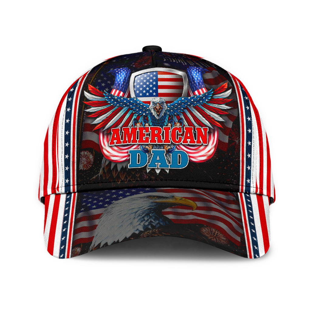 American Dad Eagle Flag Classic Cap Hat - The Happy Wood