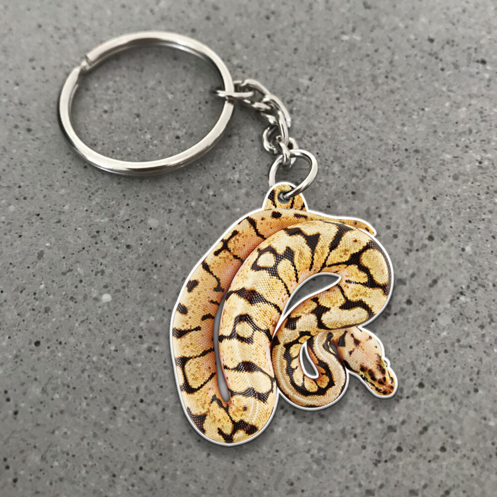 Pythons Keychain Yellow - The Happy Wood