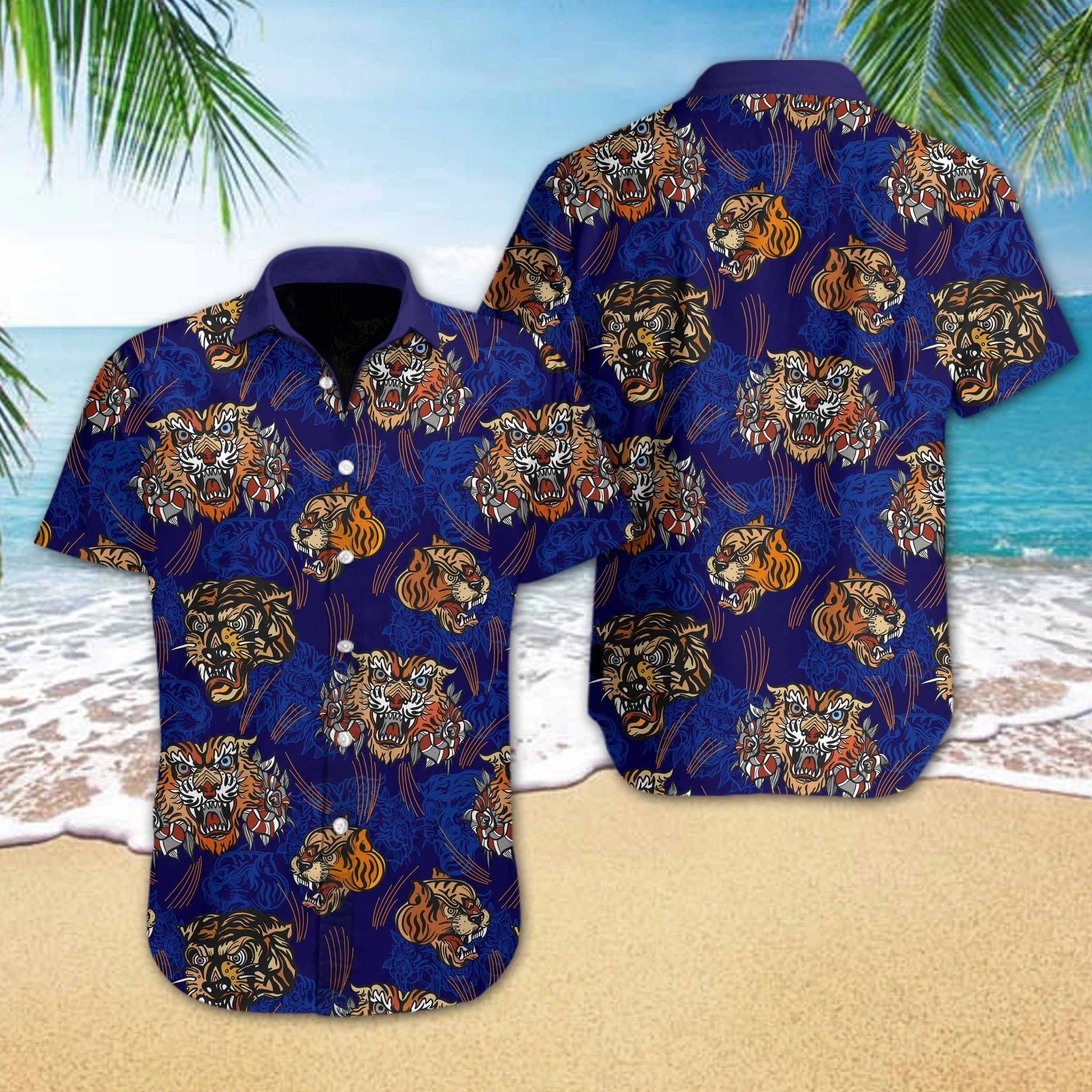 Tiger Tattoo Style Hawaiian Hawaii Shirt The Happy Wood