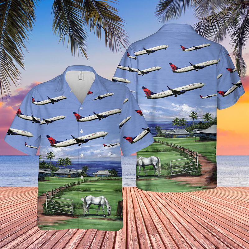 Delta Boeing 737 Hawaiian Hawaii Shirt - The Happy Wood