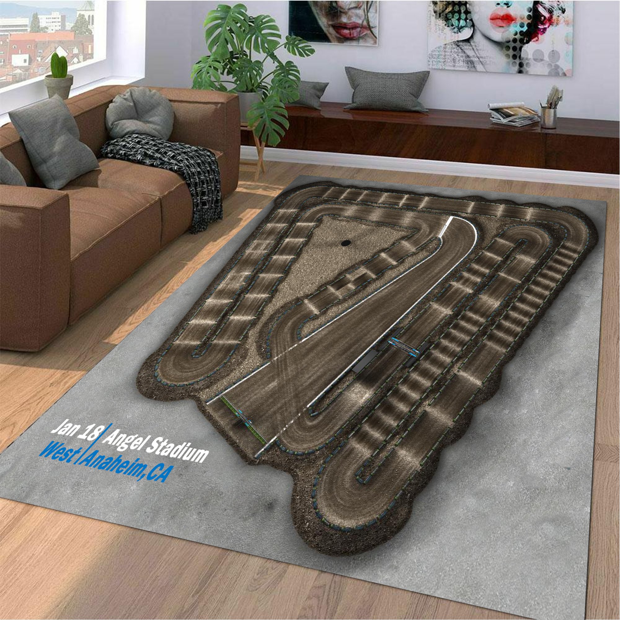 Motocross Motorsport Race Track CA Rectangle Carpet Rug - The Happy Wood
