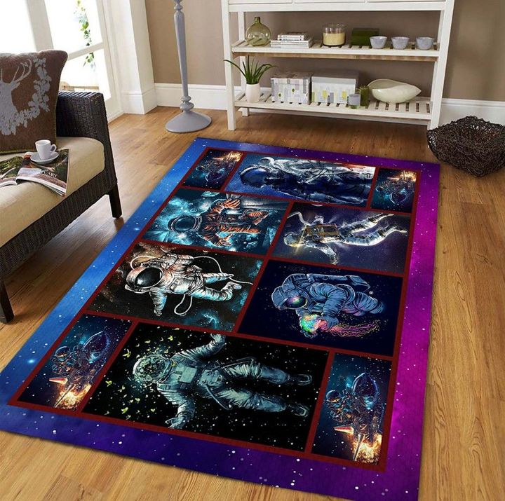 Amazing Astronaut Galaxy Rectangle Rug - The Happy Wood