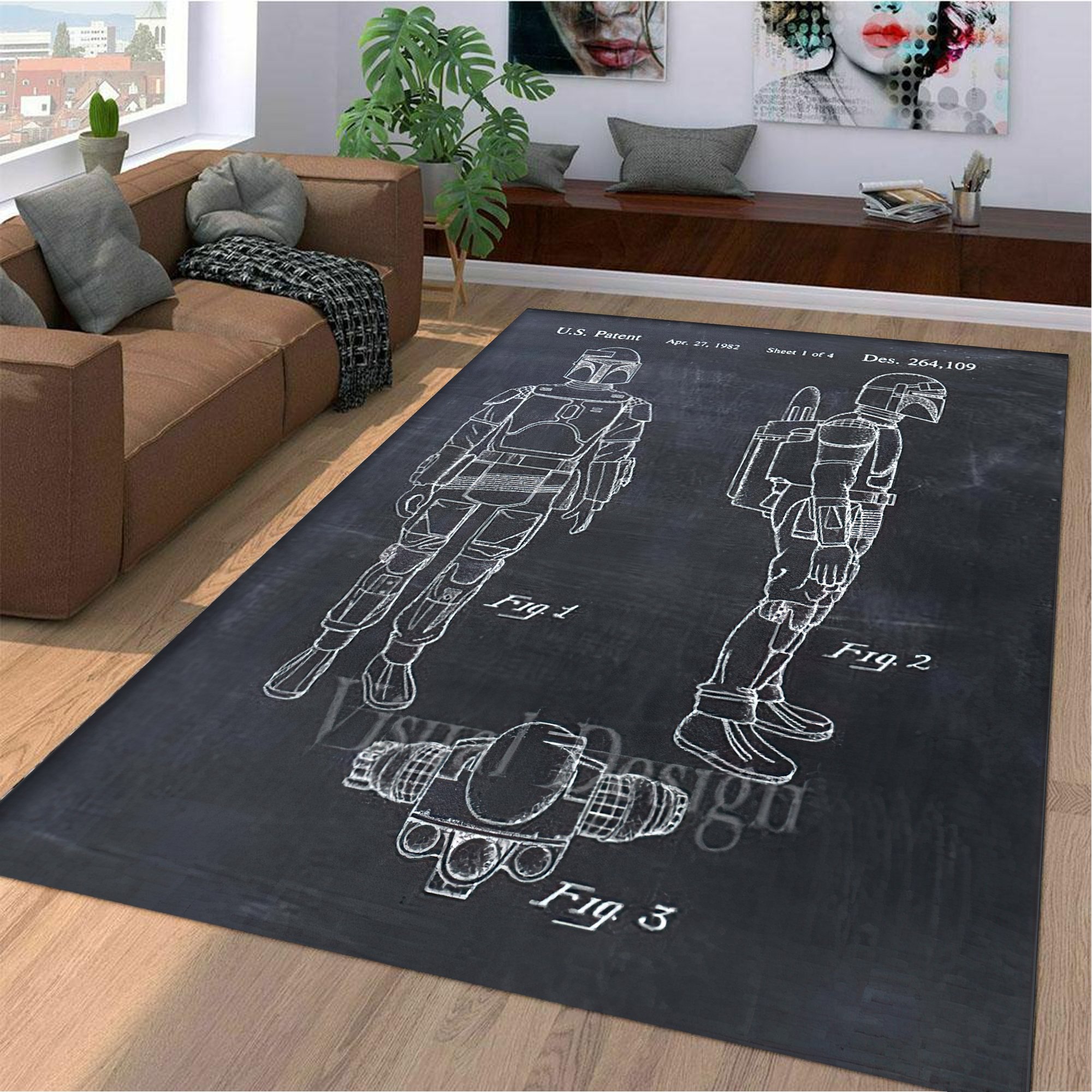 Robot Rectangle Carpet Rug - The Happy Wood