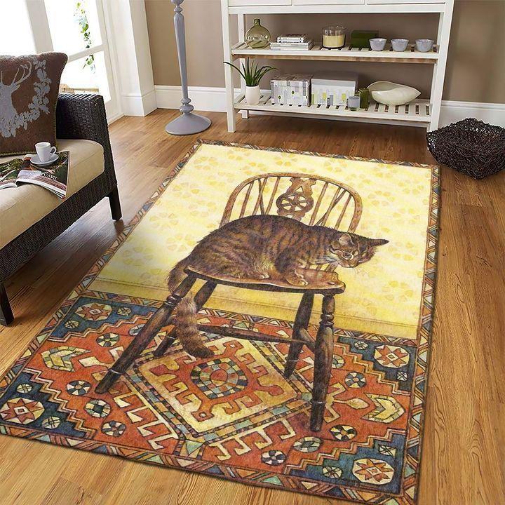 Tabby Cat Beauty Chair Rectangle Carpet Rug - The Happy Wood