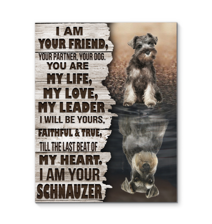 Cute Schnauzer I Am Your Friend Custom Vertical Canvas Poster For Home ...