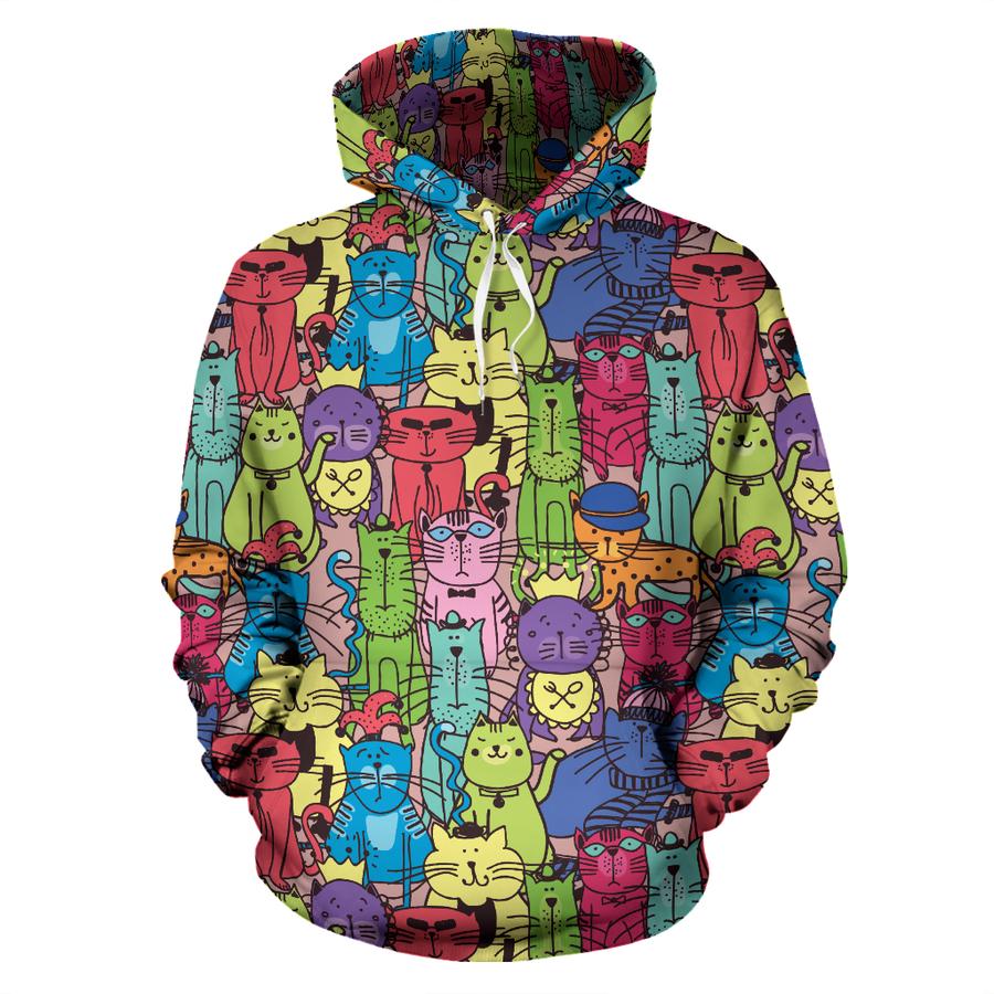 Cartoon Cat Hoodie Sweatshirt - The Happy Wood